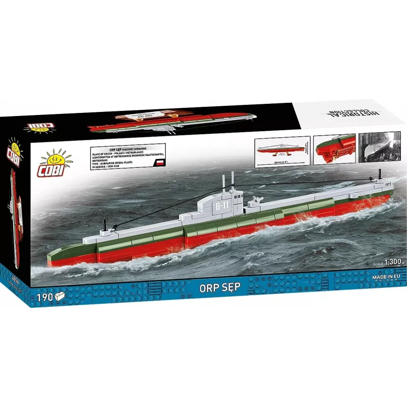 Maqueta de plástico Cobi submarino polaco ORP Sęp escala 1:300 (COBI-4856)