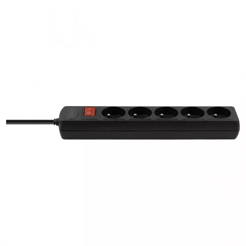 Regleta de enchufes SAVIO LZ-16 — cable de 1,8 m, 5 tomas AC, interior, 210–250 V, 50 Hz, 2500 W, negra
