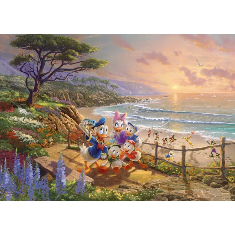Thomas Kinkade Studios: Disney - Donald y Daisy Una tarde de patos, puzzle 1000 piezas