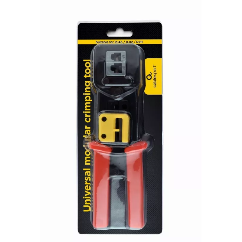 Herramienta de crimpado de cables Gembird T-WC-05, 195 mm de longitud, 53 mm de ancho, 0,36 kg, amarillo/rojo/negro