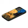 Funda protectora iKins para Apple iPhone 12 mini — diseño «Cafe Terrace» negro