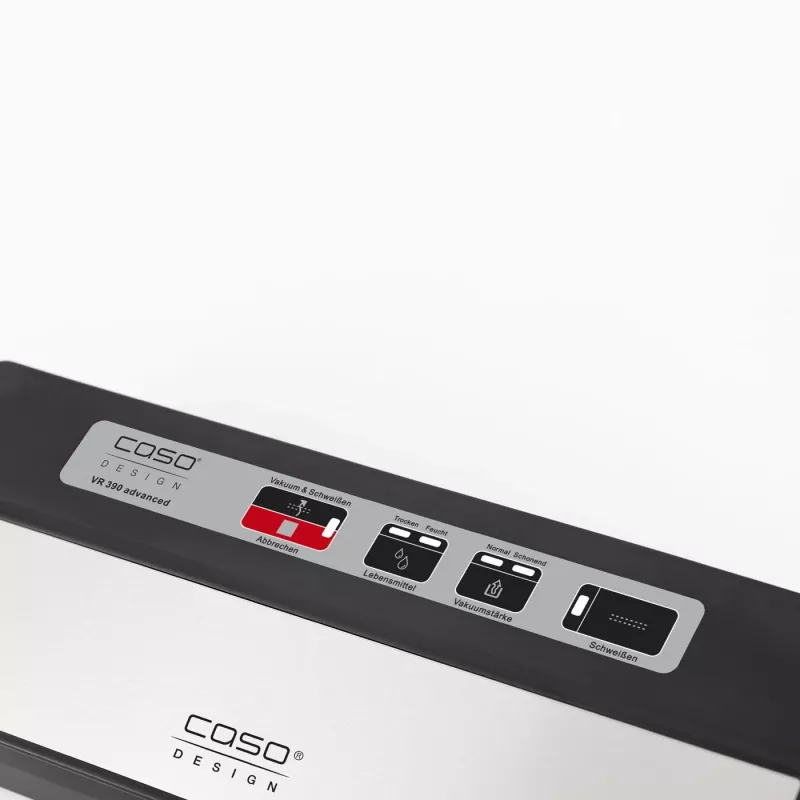 Caso | Envasadora al vacío de barra | VR 390 advanced | Potencia 110 W | Control de temperatura | Negro/acero inoxidable