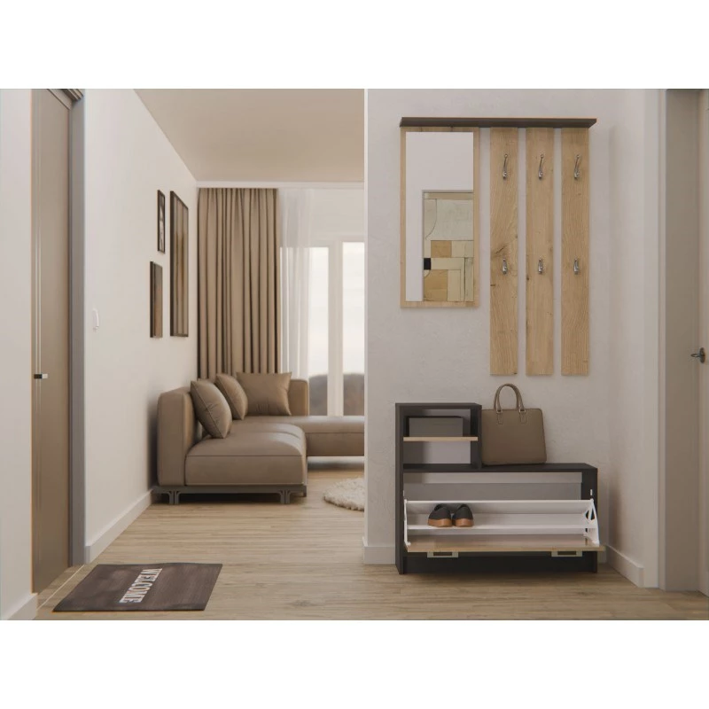 Armario recibidor top e shop GAR ANT/ART con 1 puerta batiente, 850×240×1600 mm