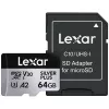 Tarjeta MicroSD Lexar 64 GB UHS-I Clase 3 SILVER PLUS