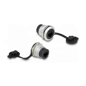 Conector hembra empotrable RJ45 Cat.6 DeLOCK con tapa antipolvo