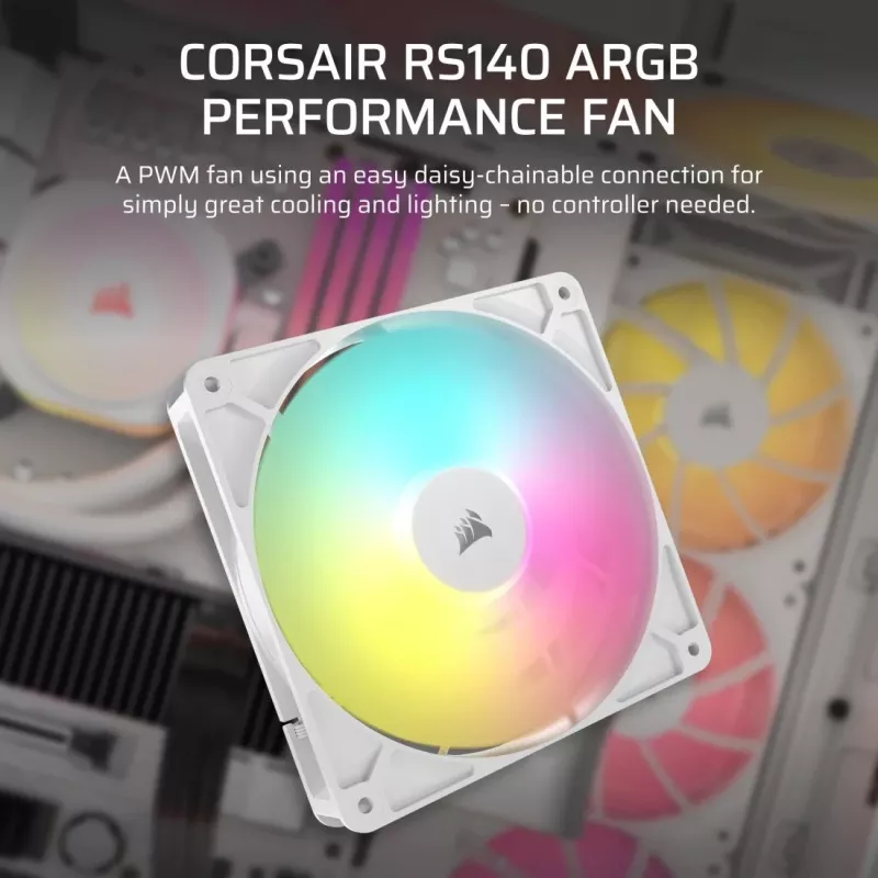 Ventilador Corsair RS140 ARGB 14 cm blanco 330-1700 rpm
