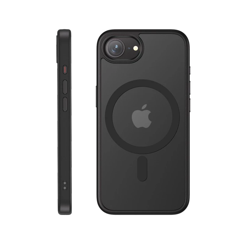 Funda protectora MagSafe Crong para iPhone 16e – negro, diseño resistente