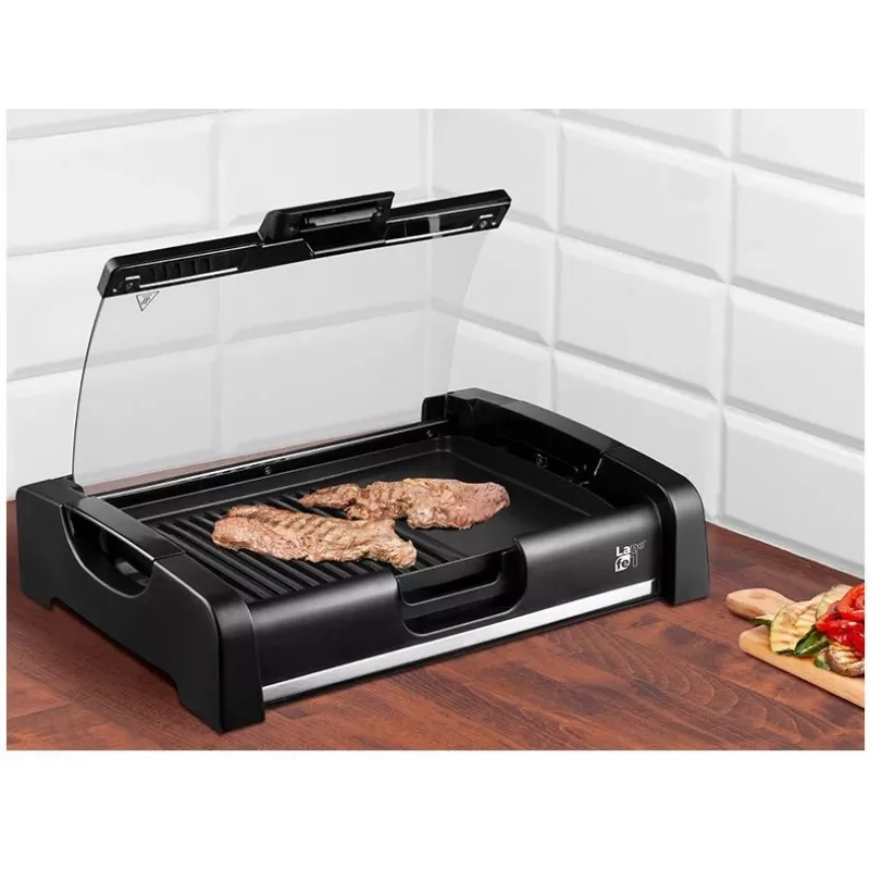 Lafe GRL-003 grill eléctrico de contacto con tapa, 1650 W