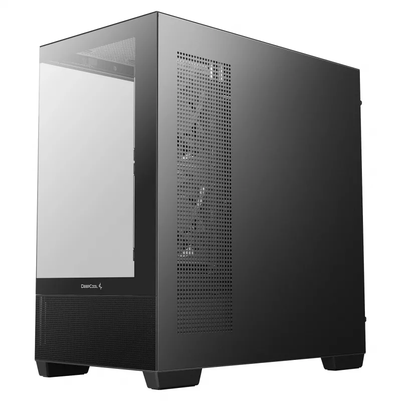 Caja semitorre PC DeepCool CG380 3F – Negra, 235×437×451 mm, compatible con 2x120 mm lateral + 1x120 mm trasero, fuente de alimentación abajo, HDD de 2,5 inch/3,5 inch