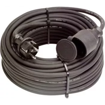 Cable alargador AS Schwabe 60335 — 16 A, 15 m, negro