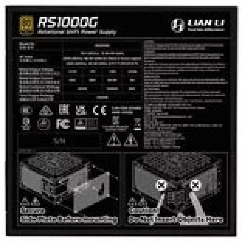 Fuente de Alimentación Lian Li RS Series ATX 3.1 modular 80 PLUS Gold 1000W