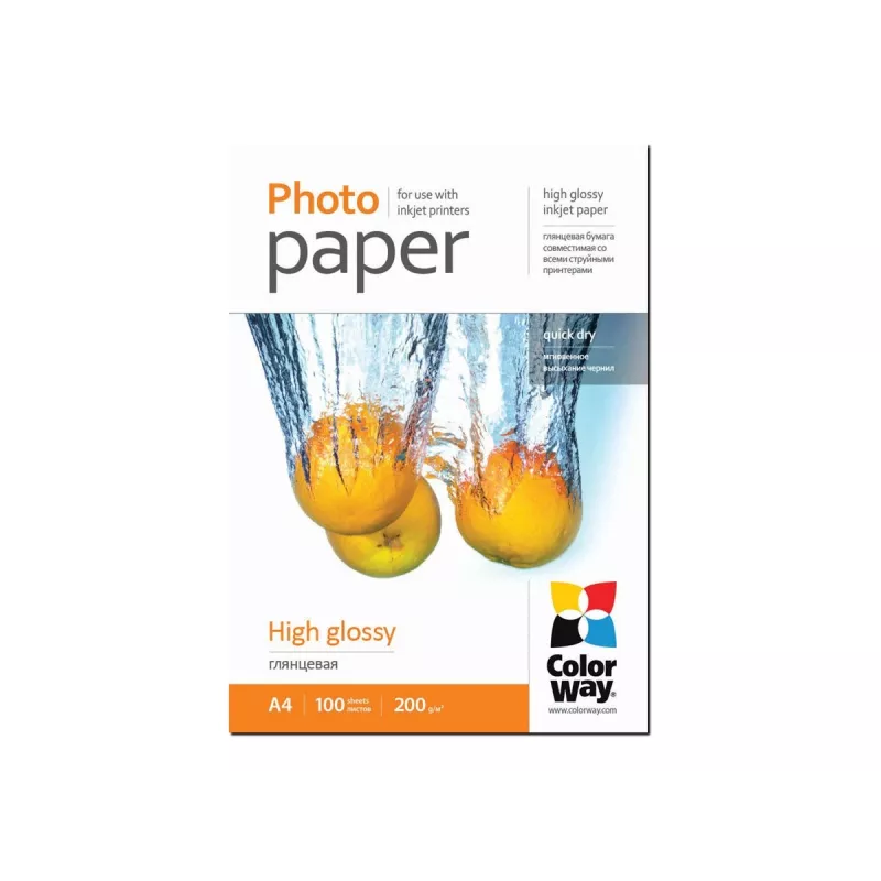 Papel fotográfico brillante Colorway PG200100A4 A4 blanco