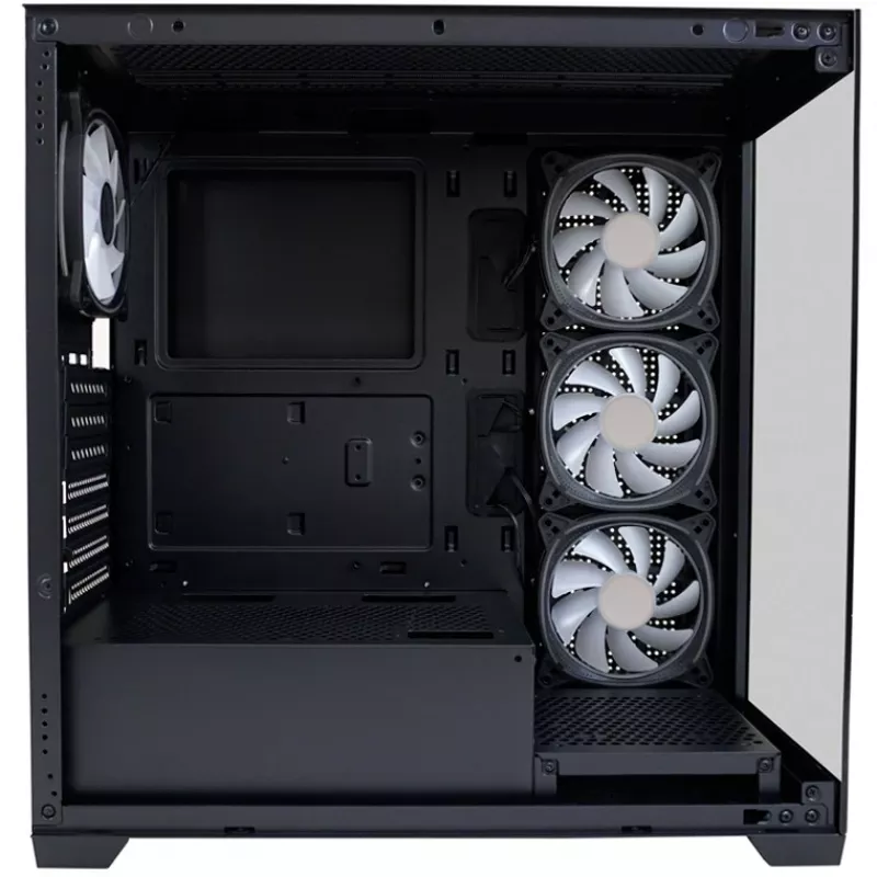 LC-Power Caja MidiTower 715B negra USB3.2/Audio sin fuente de alimentación SEAMLESS_X (LC-715B-ON)