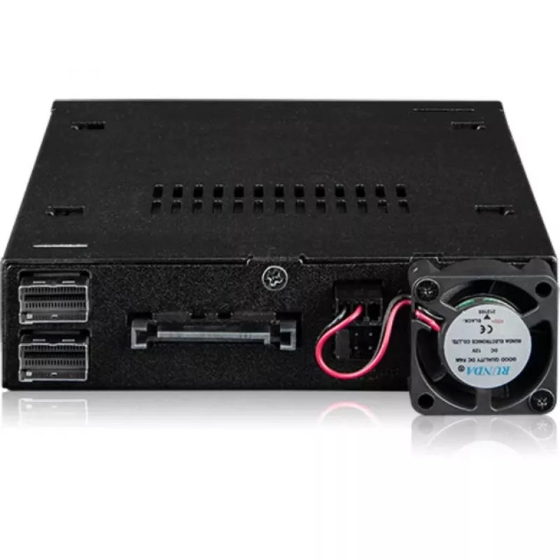 Adaptador para bahía de unidad icy dock MB092VK-B para 2 SSD NVMe U.2 / U.3 de 6,3 cm en bahía de 3,5 pulgadas (negro)