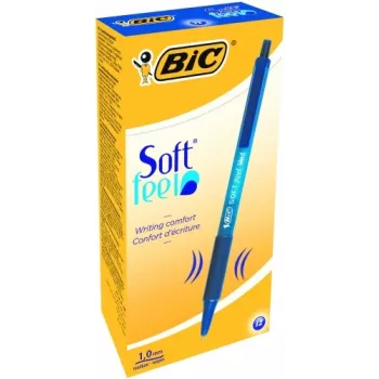 Bolígrafo BIC SOFTFEEL CLIC 0,32 mm, azul, caja 12 uds. 914346