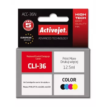 Activejet ACC-36N cartucho de tinta (sustituto de Canon CLI-36; Supreme; 12,5 ml; color)