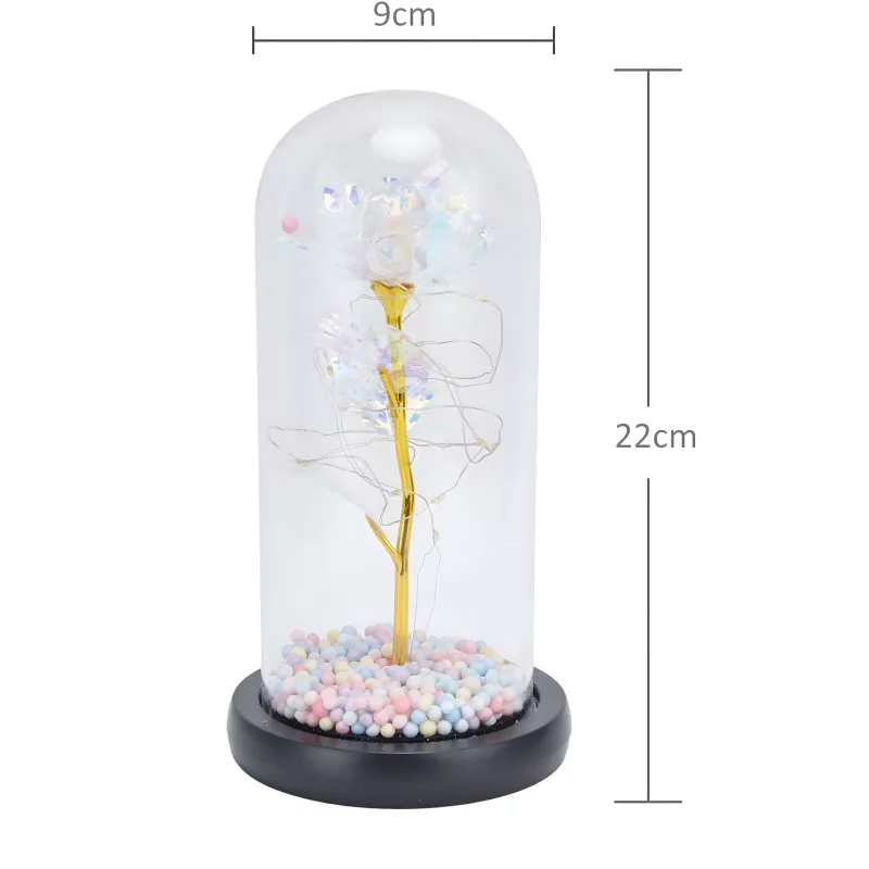 Rosa eterna en vaso Extralink Home, luz LED blanca