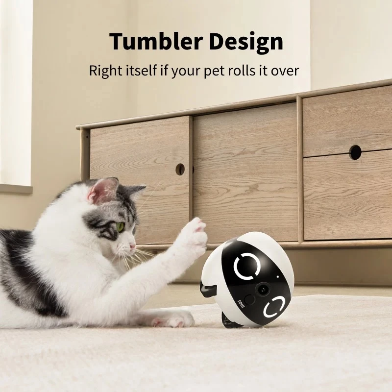 Enabot ROLA Mini robot compañero para mascotas, láser, 5000 mAh, blanco/negro