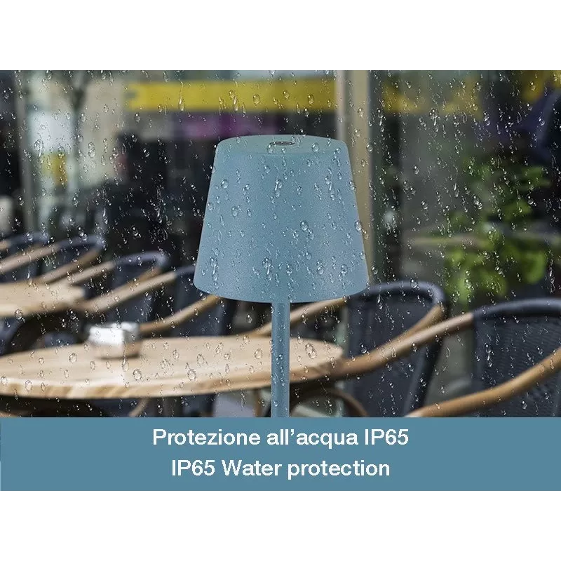 Beper P207ILI200 lámpara de mesa LED recargable, interruptor táctil, regulable, azul pizarra