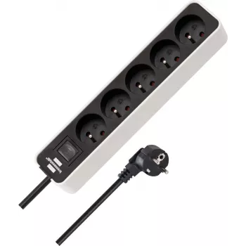 Alargador de enchufes Brennenstuhl 1153254520 5m 5 tomas de corriente para interior Negro Blanco