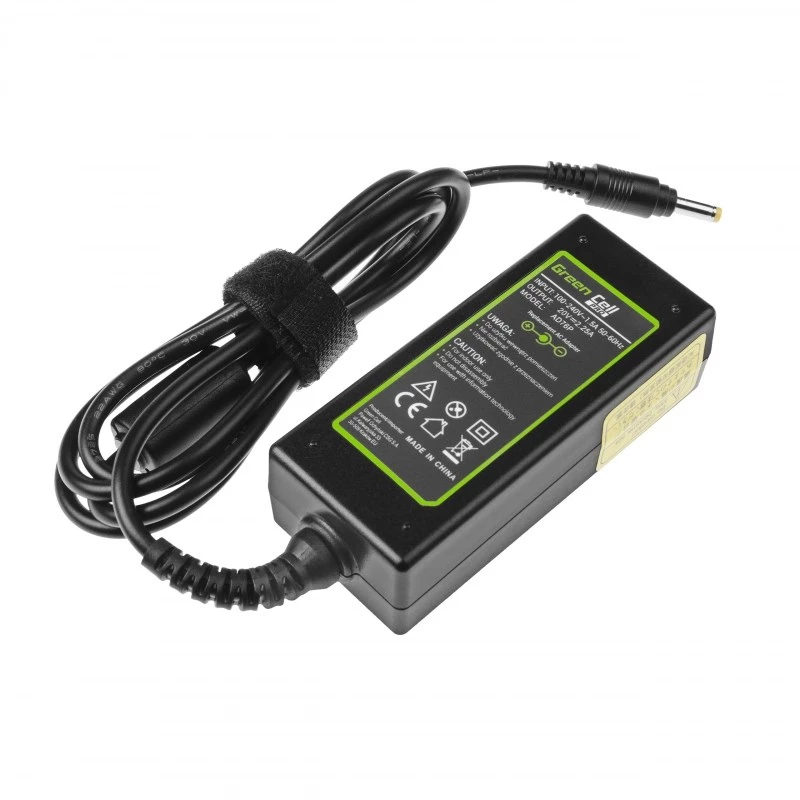 Adaptador de corriente Green Cell AD76P 45W para portátiles Lenovo, 20V 2,25A, de CA a CC, entrada 100–240V, negro