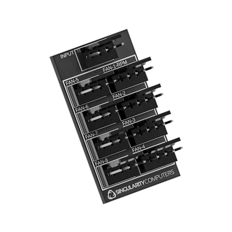 Hub de ventiladores Singularity Fan-Node 2x4 SC-PWM-N-2x4 — divisor PWM para ventiladores de 2×4 pines