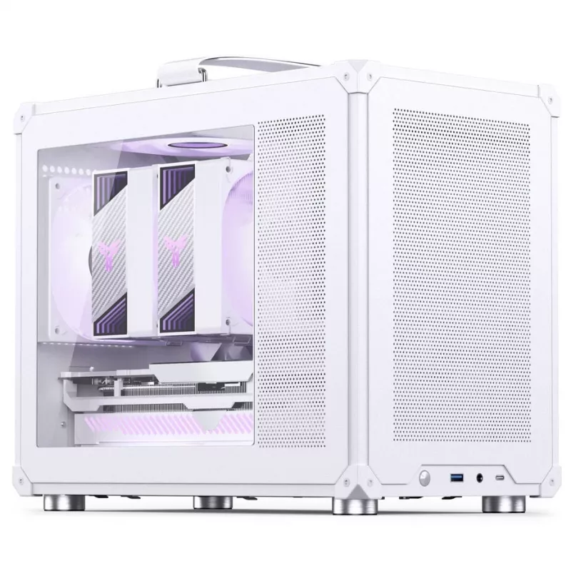 Caja de PC Jonsbo C6 MAX, caja mini, Micro-ATX, cristal templado - blanca