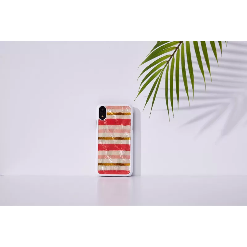 Funda protectora iKins para iPhone XR — diseño Short Cake, blanca