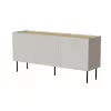 Cómoda cama meble FELLINI 150x40x70 cm, acabado cashmere, tablero de roble aceitado