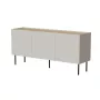 Cómoda cama meble FELLINI 150x40x70 cm, acabado cashmere, tablero de roble aceitado