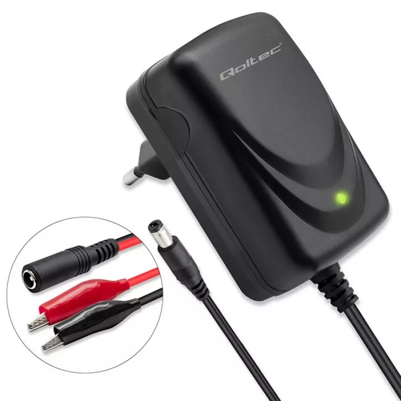 Cargador de baterías QOLTEC cargador para AGM GEL STD 12V 1,5A