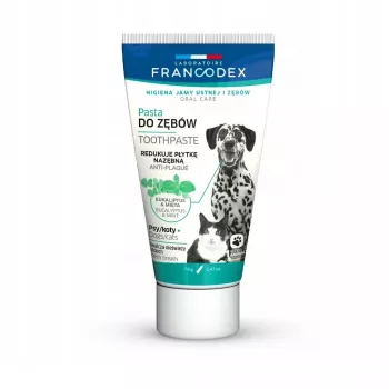 Pasta de dientes FRANCODEX para perro y gato 70 g — prevención del sarro, tubo