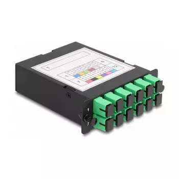 DeLOCK casete Fiber Optic HD conector macho MPO a 12× conector hembra SC simplex 12 fibras monomodo 9/125 µm