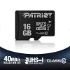 Tarjeta de memoria MicroSDHC PATRIOT PSF16GMDC10 — 16 GB, Class 10, UHS-I (U1), 80 MB/s, negro