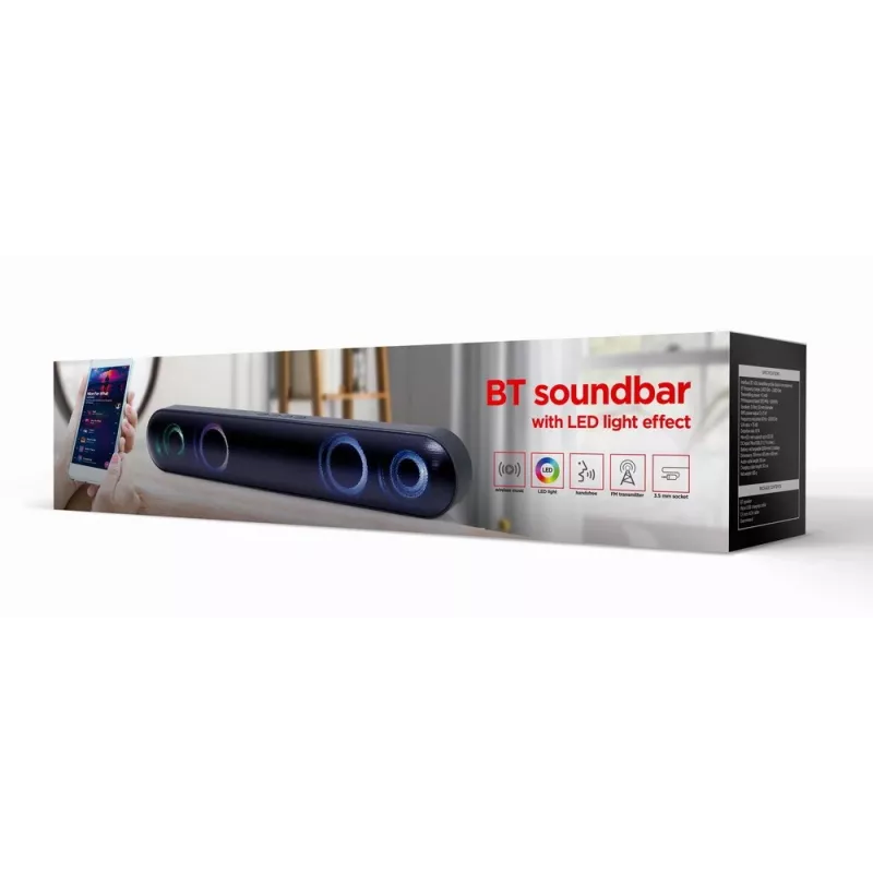 Barra de sonido Gembird SPKBT-BAR400L negra 2.0 canales 10 W