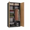 Top E Shop SD-90 ANT/ART KPL armario para dormitorio, 2 puertas, 7 estantes