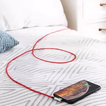 Cable USB a Lightning Aukey CB-AL01 rojo – trenzado de nylon, conector Lightning para dispositivos Apple