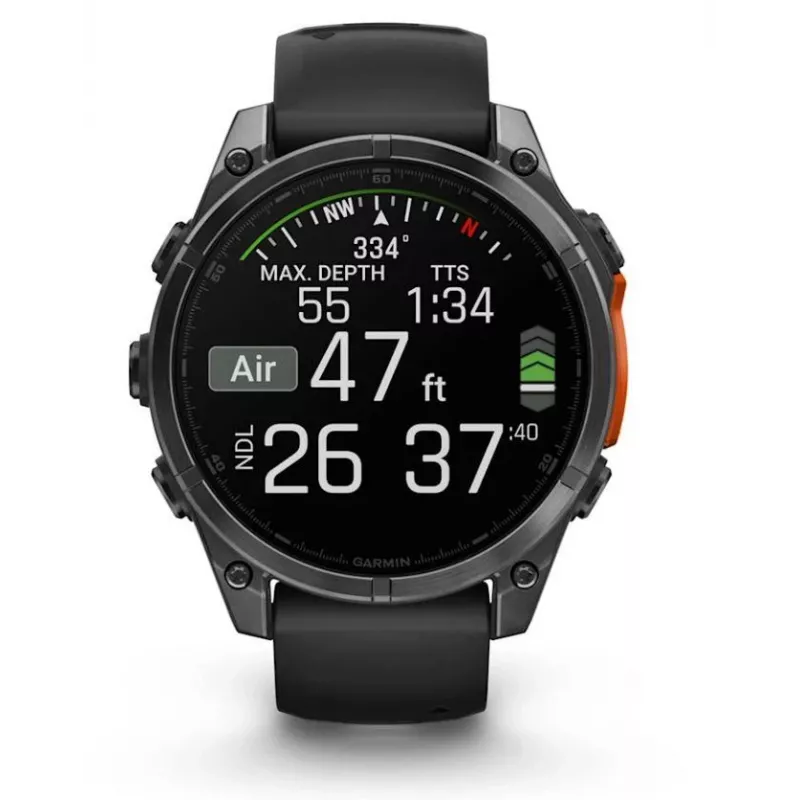 Garmin Fenix 8 3,56 cm (1,4 inch) AMOLED 47 mm Digital 454 x 454 píxeles Pantalla táctil Negro Wi-Fi GPS (satélite)