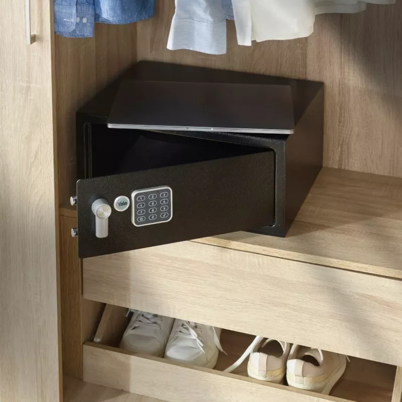 Caja fuerte de pie Yale YLV/200/DB2 acero negra 24L con cerradura de combinación