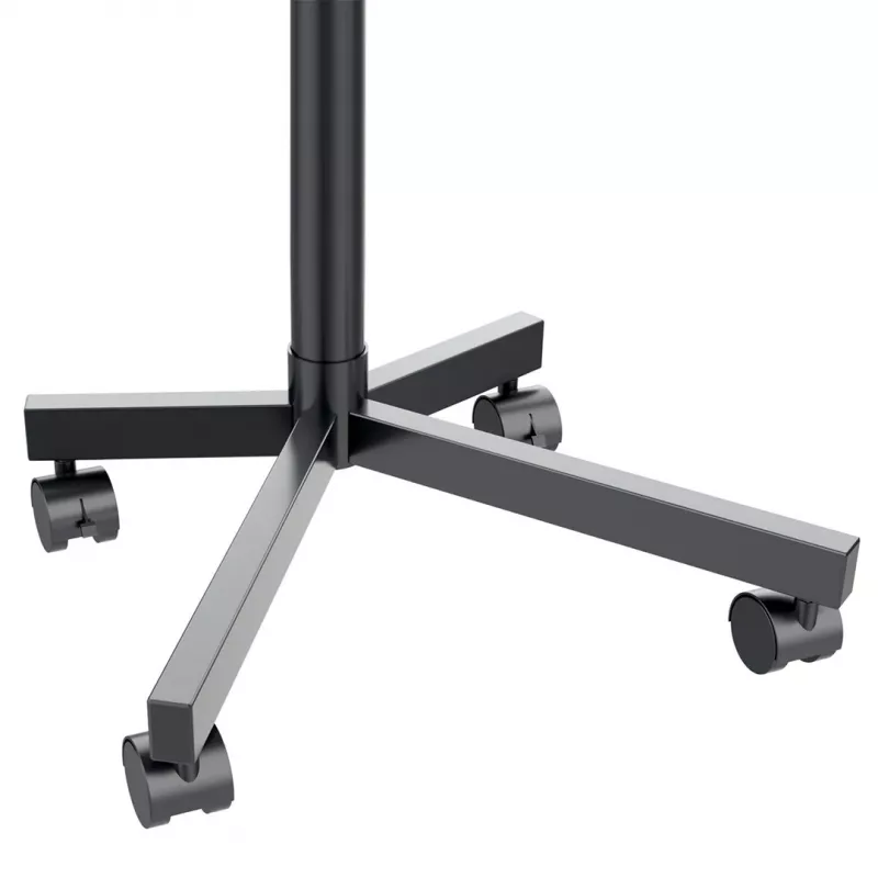 Maclean MC-949 soporte móvil con ruedas para TV de 32–55 pulgadas, VESA 75×75–400×400, máx. 25 kg, altura 149,5–154,5 cm, inclinación +5°, estante, negro