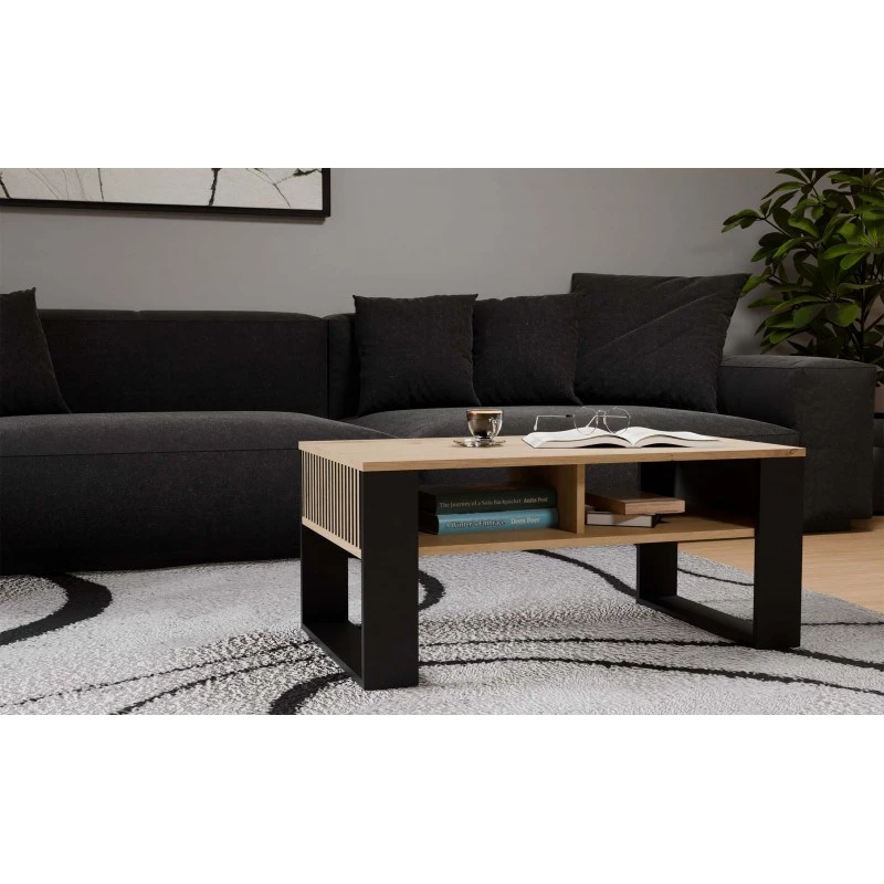 top e shop STOLIK KAWOWY ŁAWA MODERN 2P esbelta Roble Artisan lamas negras