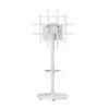 Soporte de TV de suelo GEMBIRD TVS-86TR-01-W para televisores de 37–86 pulgadas, blanco, giratorio e inclinable, VESA 200x200–600x400, carga máx. 50 kg