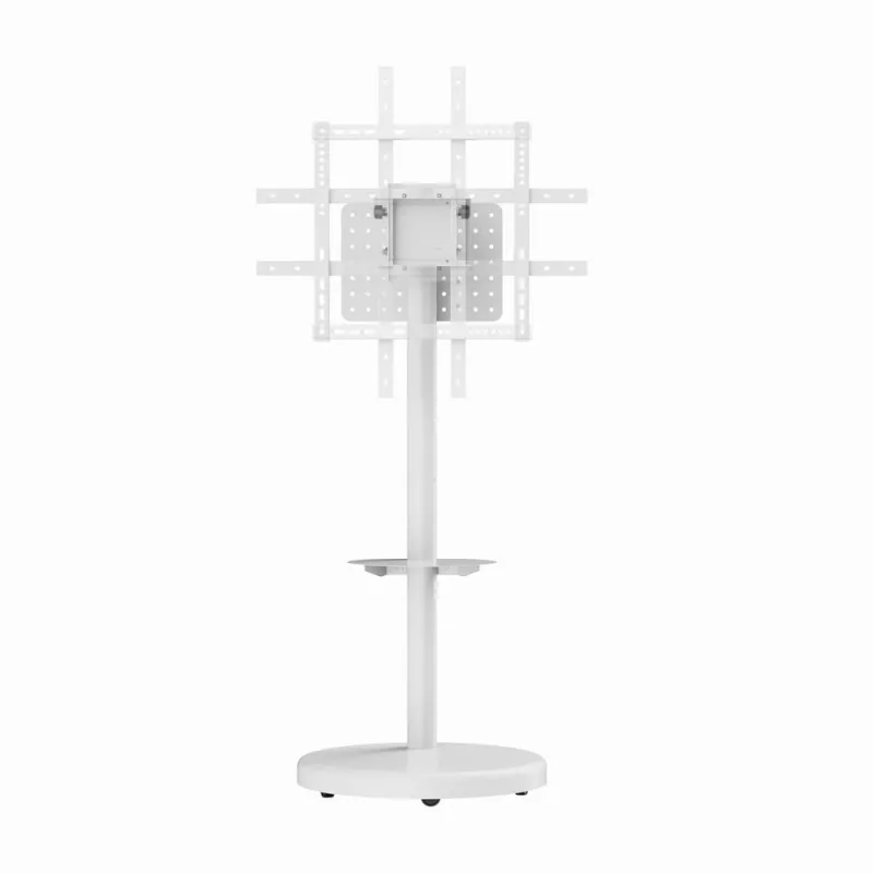 Soporte de TV de suelo GEMBIRD TVS-86TR-01-W para televisores de 37–86 pulgadas, blanco, giratorio e inclinable, VESA 200x200–600x400, carga máx. 50 kg