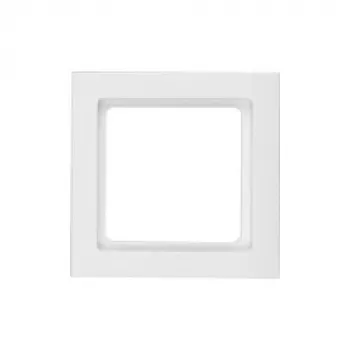 Marco embellecedor / tapa de interruptor Hager (berker) modelo 10116099, blanco, plástico, sin tornillos, 1 elemento