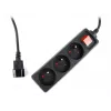 Protector de sobretensión Gembird EG-PSU3F-01 negro 3 tomas AC 230 V 0,6 m