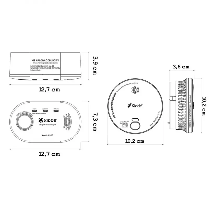 Detector de monóxido de carbono K5CO + detector de humo 2030-DSR3 KIDDE