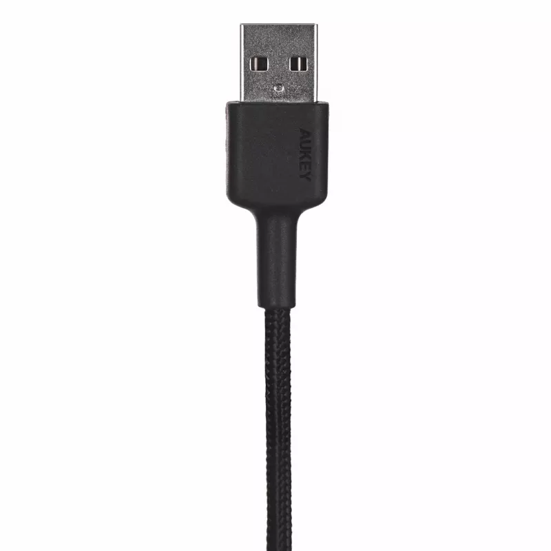 AUKEY CB-CD30 cable de USB-A a USB-C 0,9 m, trenzado de nailon, 60W PD, 3A, negro