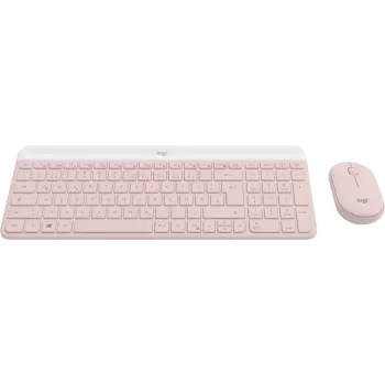 Logitech Slim Wireless Combo MK470 - conjunto teclado-ratón - inalámbrico - 2,4 GHz - QWERTY - rosé (920-011314)