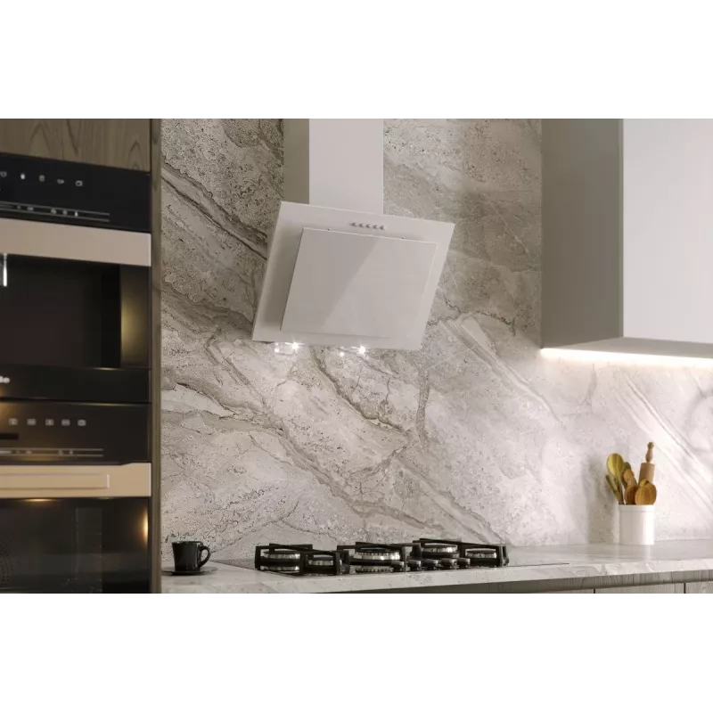 Campana extractora de cocina MAAN Vertical G 50 — blanca, carcasa de acero, mando frontal mecánico, 895×496×313 mm, motor incluido