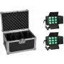 EUROLITE juego de 2x LED CLS-9 QCL RGB/WW 9x7W con estuche